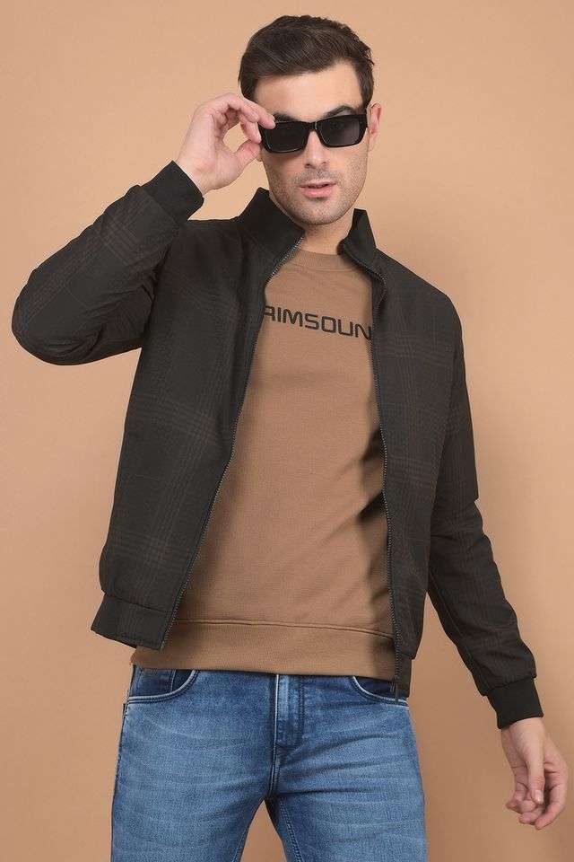 Checks-Polyester-Regular-Fit-Men-s-Casual-Wear-Jacket