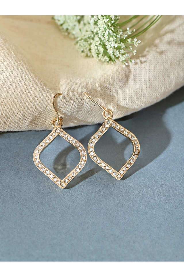 Gold-Plated-Asymmetric-Drop-Earrings-For-Women
