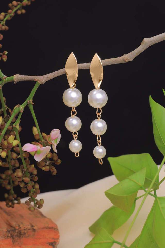 Introducing-Ayesha-S-Gold-Toned-Triple-Pearl-Drop-Earrings
