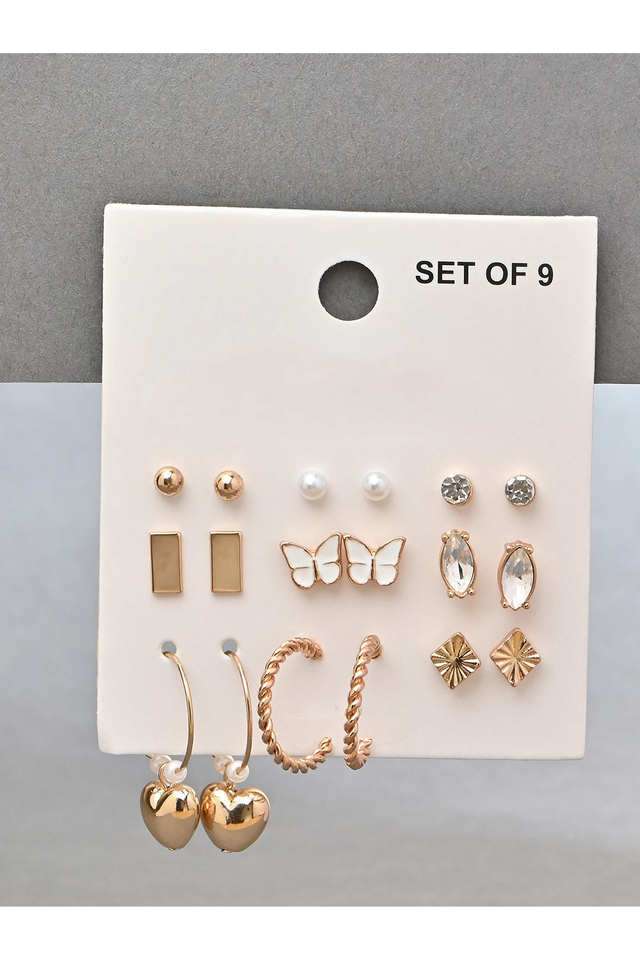 Alloy-Metal-Western-Push-Button-Clasp-Women-s-Earrings