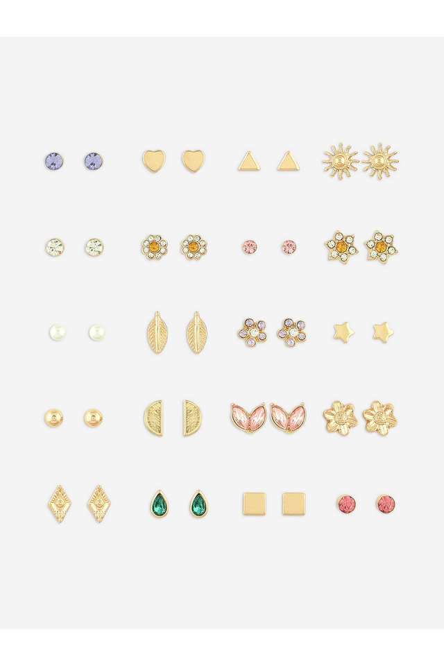 Alloy-Metal-Western-Push-Button-Clasp-Women-s-Earrings