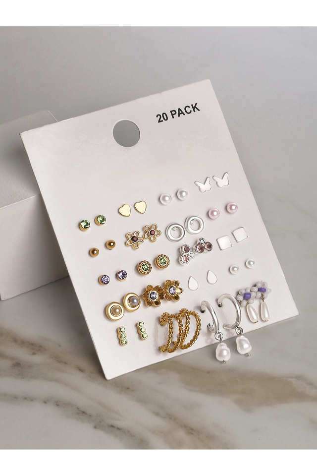 Alloy-Metal-Western-Push-Button-Clasp-Women-s-Earrings