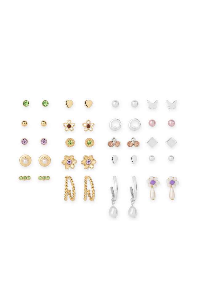 Alloy-Metal-Western-Push-Button-Clasp-Women-s-Earrings