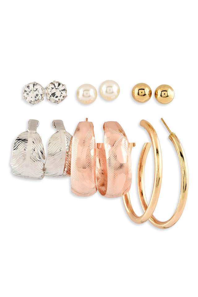 Alloy-Metal-Western-Push-Button-Clasp-Women-s-Earrings