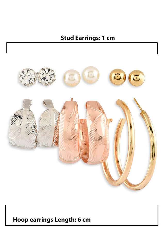 Alloy-Metal-Western-Push-Button-Clasp-Women-s-Earrings