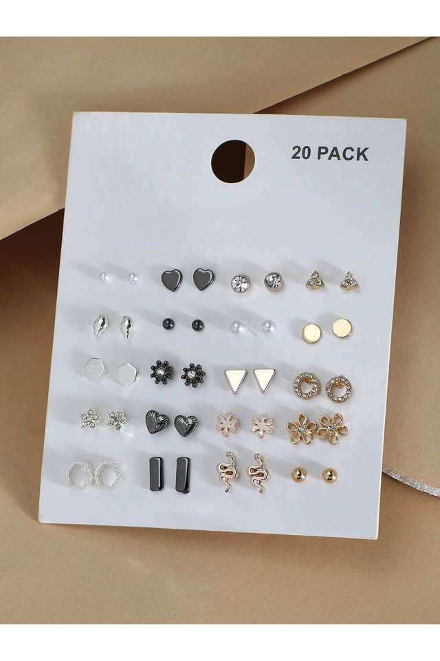Alloy-Metal-Western-Push-Button-Clasp-Women-s-Earrings