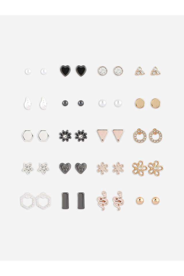 Alloy-Metal-Western-Push-Button-Clasp-Women-s-Earrings