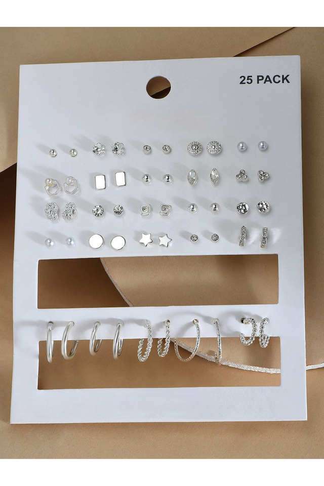 Alloy-Metal-Western-Push-Button-Clasp-Women-s-Earrings