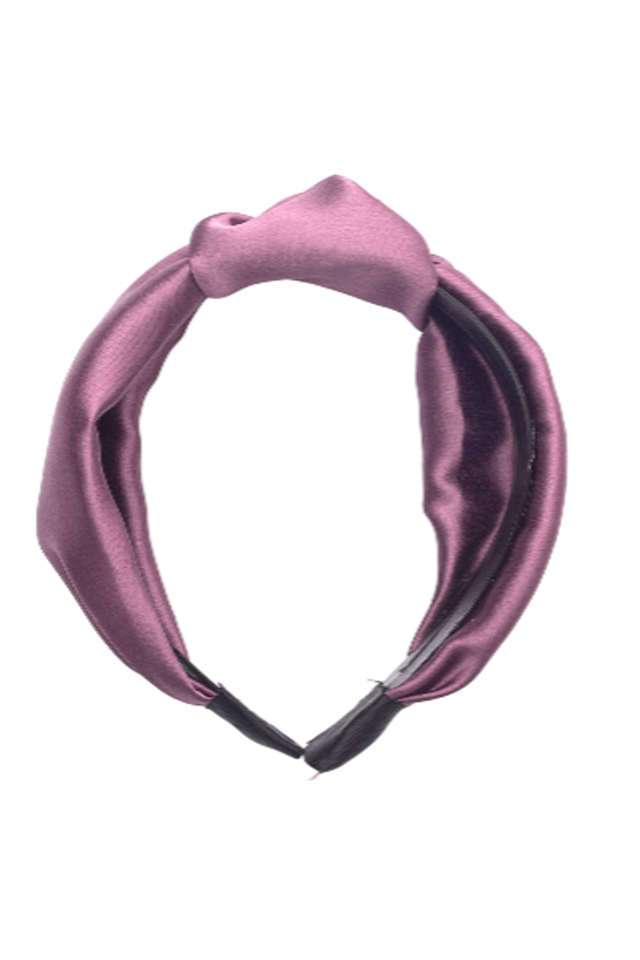 Luxurious-Red-Satin-Hairband -Adorned-With-A-Stylish-Top-Knot