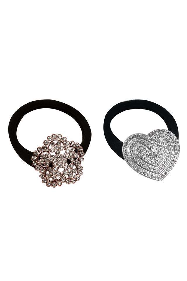 Set-Of-Two-Diamante-Studded-Oversized-Flower-And-Heart-Hair-Ties