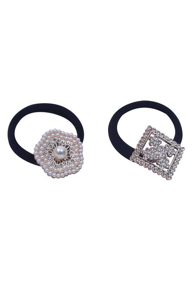 Set-Of-Two-Pearl-And-Diamante-Studded-Oversized-Square-And-Flower-Hair-Ties