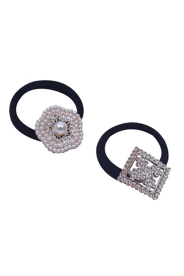 Set-Of-Two-Pearl-And-Diamante-Studded-Oversized-Square-And-Flower-Hair-Ties
