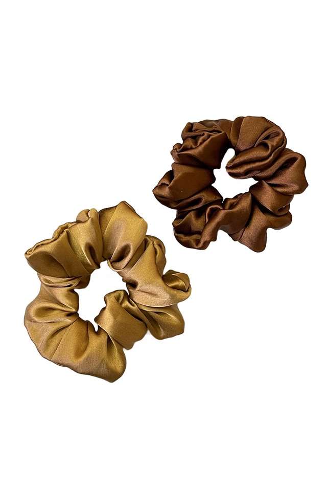 Set-Of-Three-Colorful-Satin-Scrunchie-Hair-Ties-And-Hair-Band