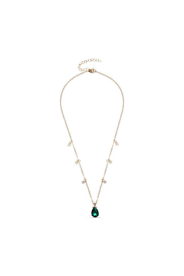 Gold-Plated-Green-Stone-Pendant-Necklace