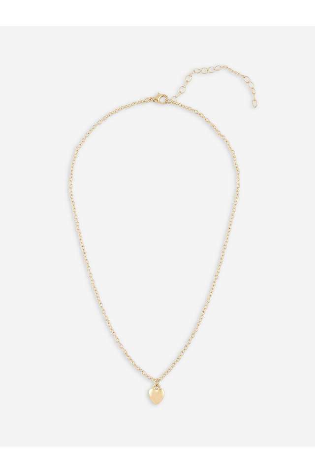 Gold-Plated-Heart-Shaped-Charm-Pendant-Chain
