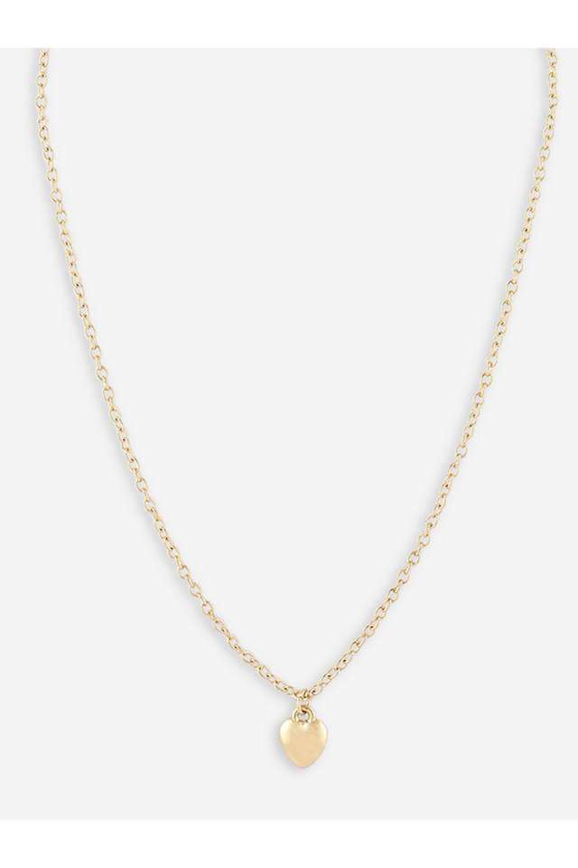 Gold-Plated-Heart-Shaped-Charm-Pendant-Chain