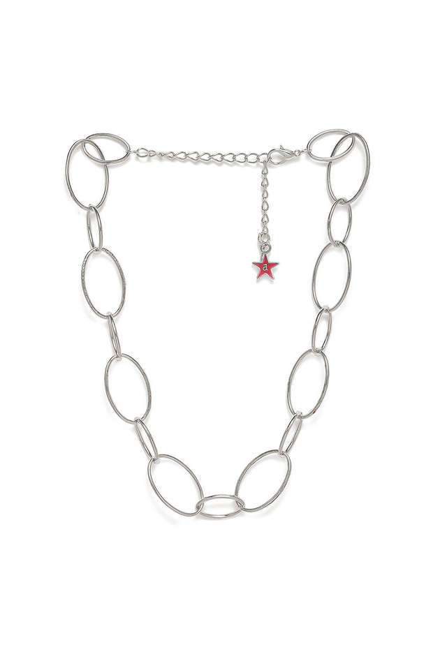 Chunky-Oval-Chain-Link-Silver-Toned-Choker-Necklace