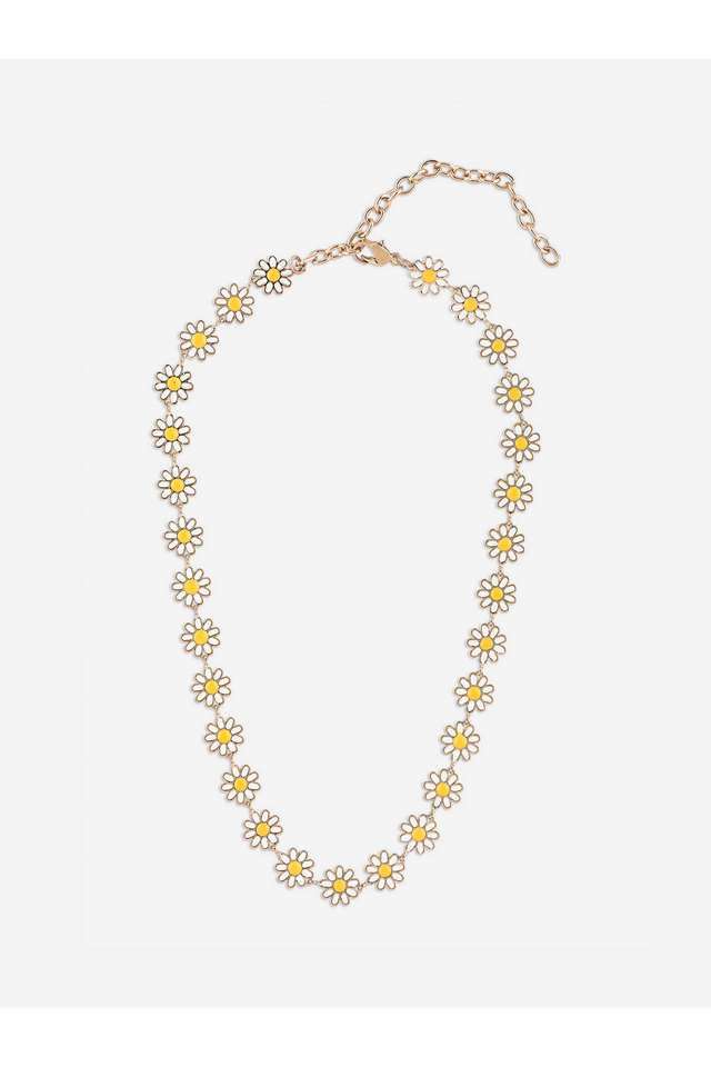 Gold-Plated-White-Flower-Choker-Necklace