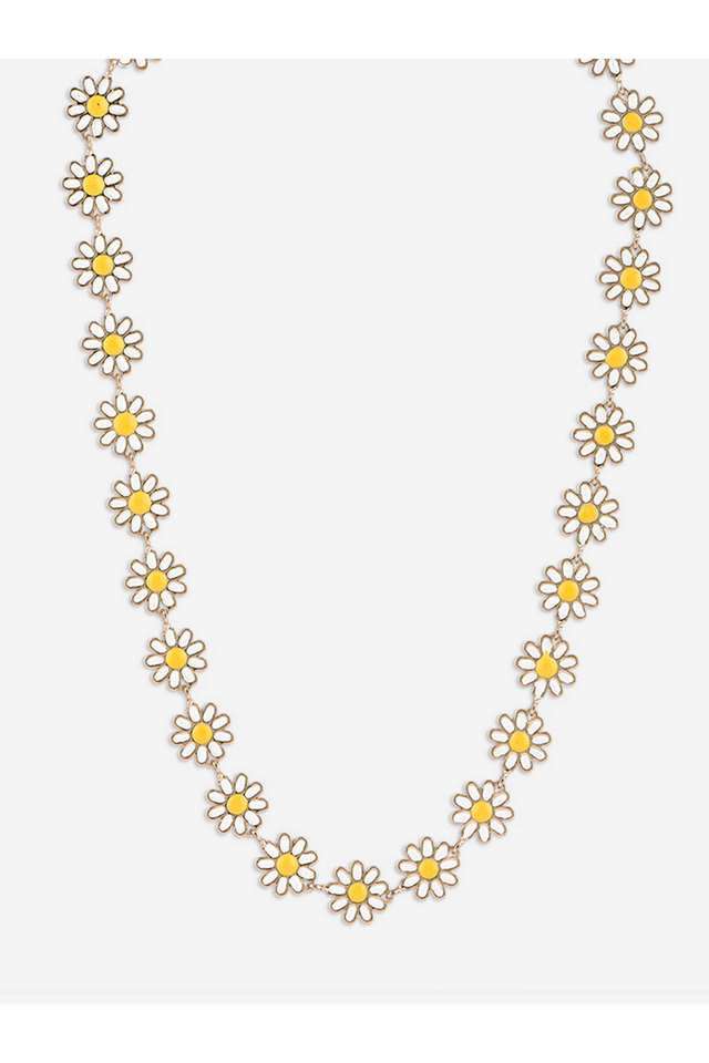 Gold-Plated-White-Flower-Choker-Necklace