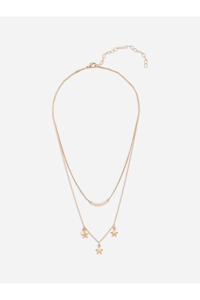 Gold-Plated-Star-Shaped-Charm-Layered-Necklace