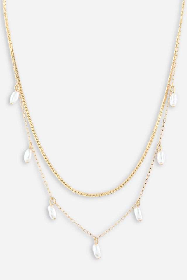 Gold-Plated-2-Layered-Charm-Necklace
