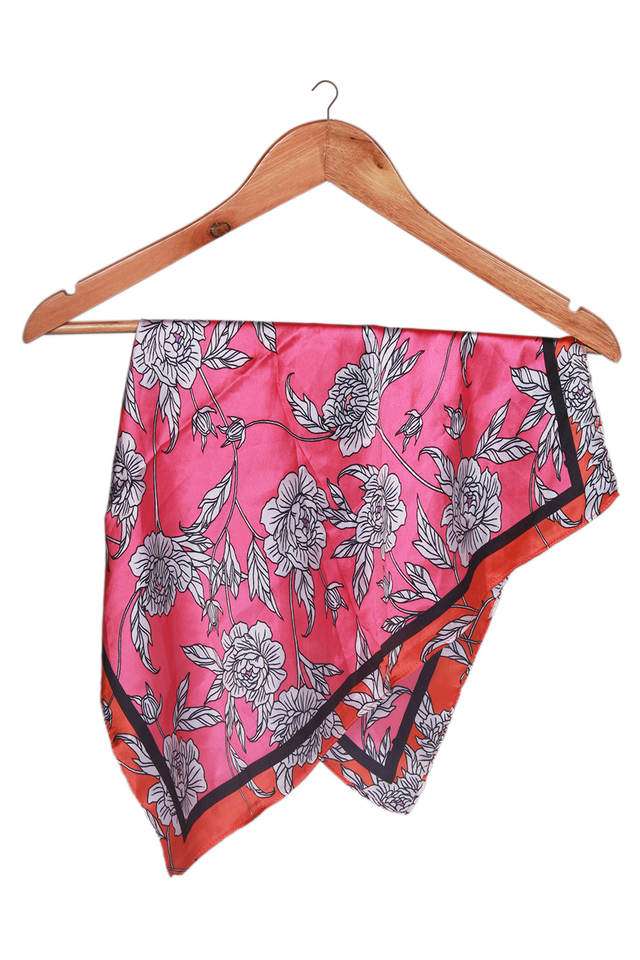Pink-&-Red-Floral-Satin-Scarf