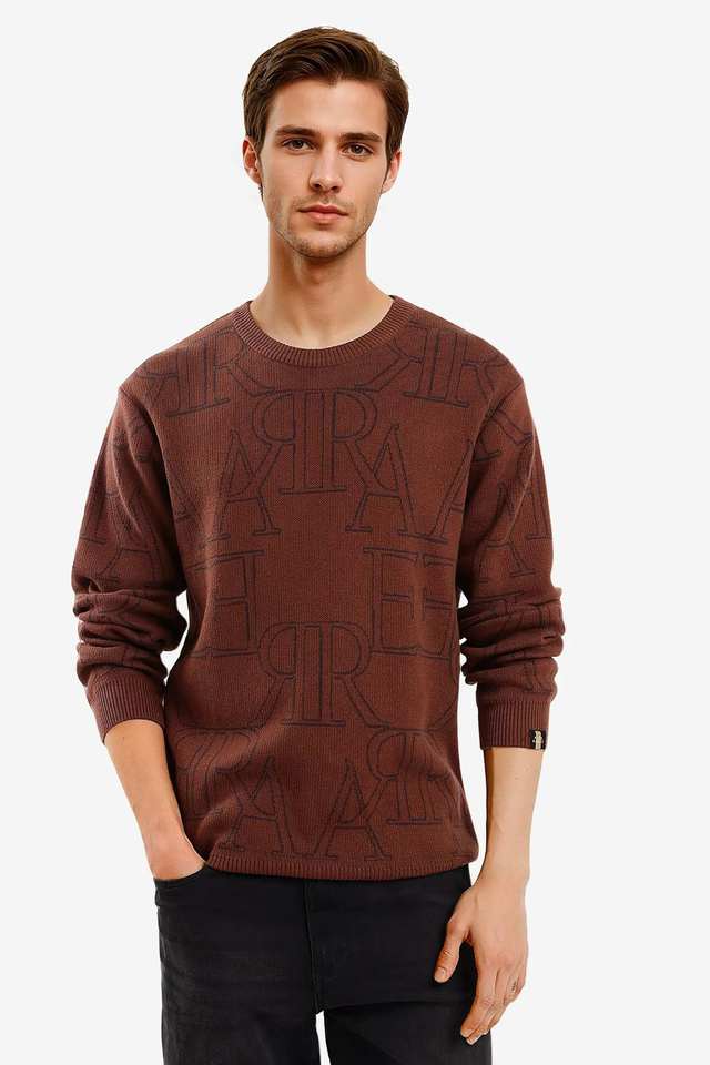 Solid-Cotton-Round-Neck-Men-s-Sweater