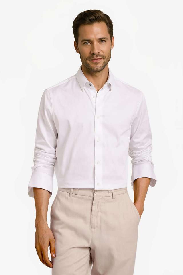 Solid-Cotton-Regular-Fit-Men-s-Casual-Wear-Shirt