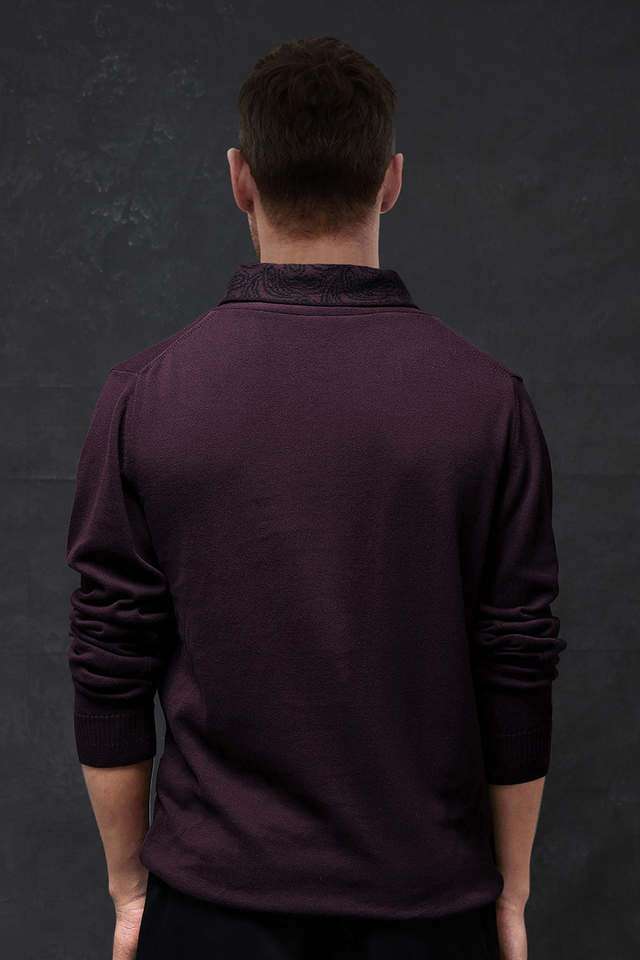 Solid-Cotton-Polo-Men-s-Sweater