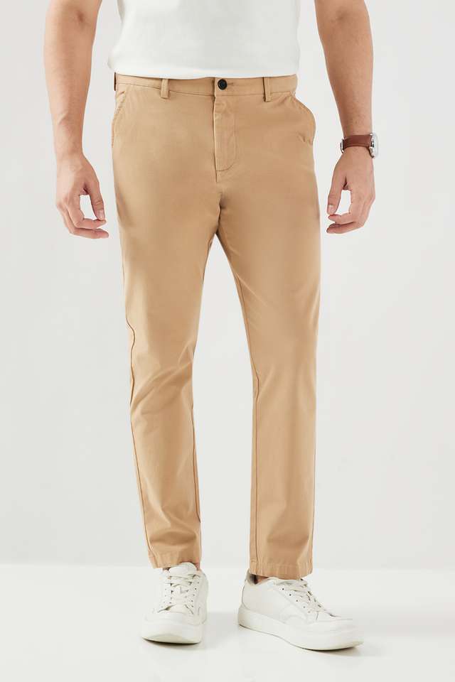 Solid-Cotton-Blend-Slim-Fit-Men-s-Casual-Wear-Chinos