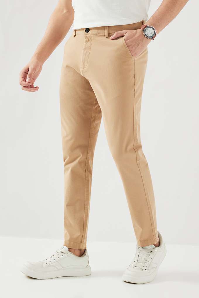 Solid-Cotton-Blend-Slim-Fit-Men-s-Casual-Wear-Chinos