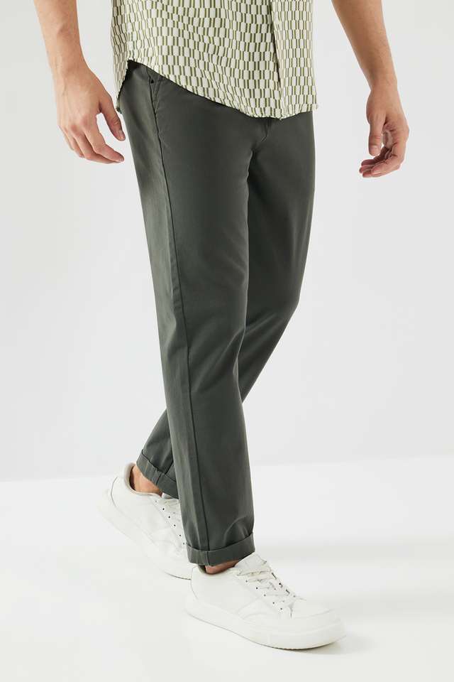 Solid-Cotton-Blend-Slim-Fit-Men-s-Casual-Wear-Chinos