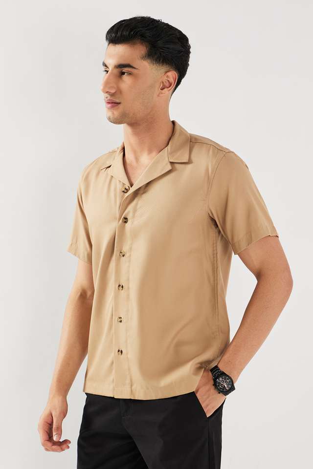 Solid-Lyocell-Slim-Fit-Men-s-Casual-Wear-Shirt