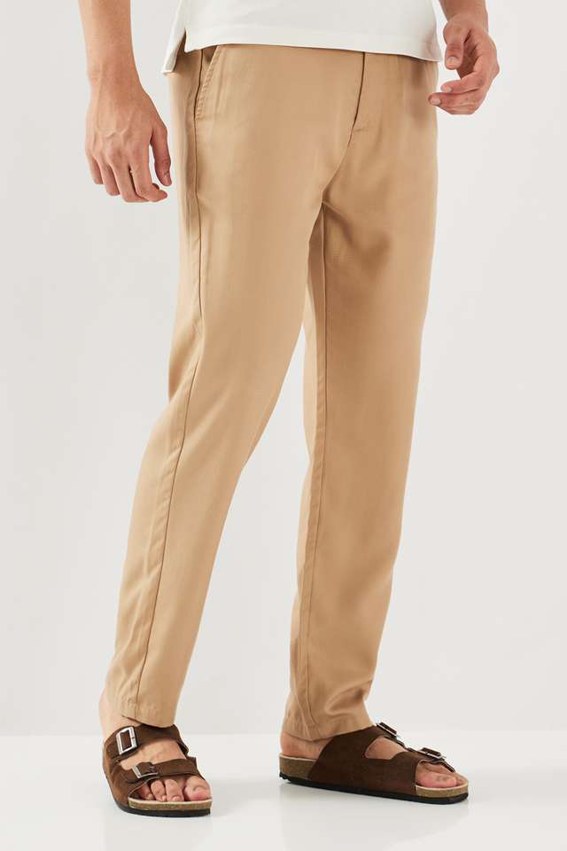Solid-Lyocell-Slim-Fit-Men-s-Casual-Wear-Trousers