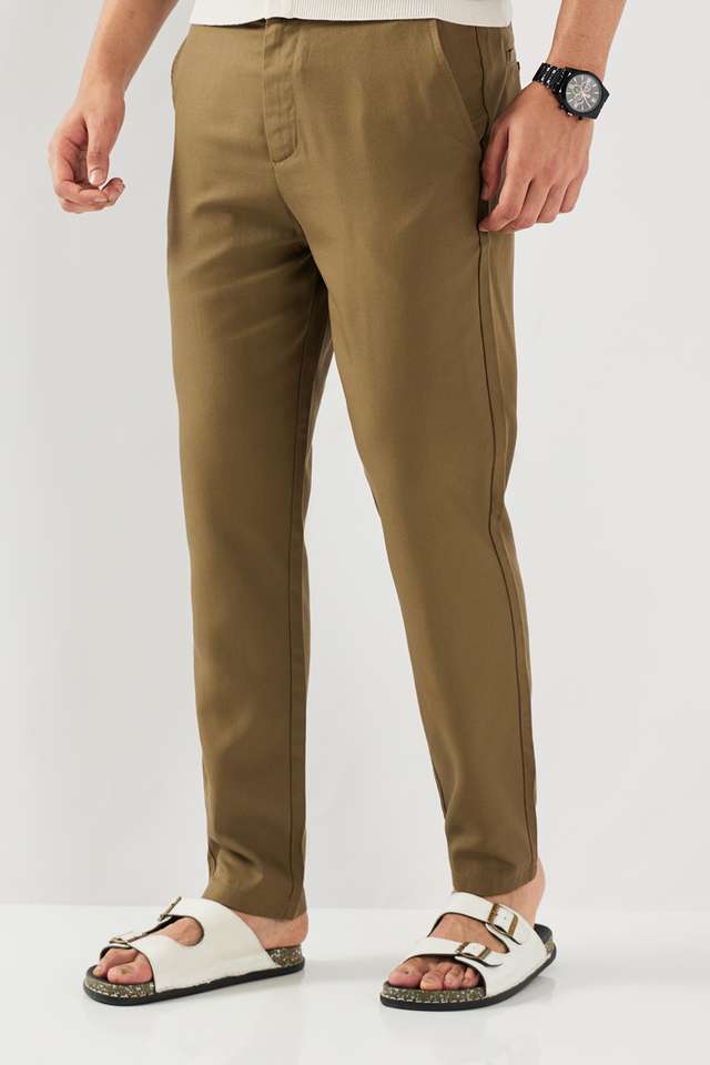 Solid-Lyocell-Slim-Fit-Men-s-Casual-Wear-Trousers