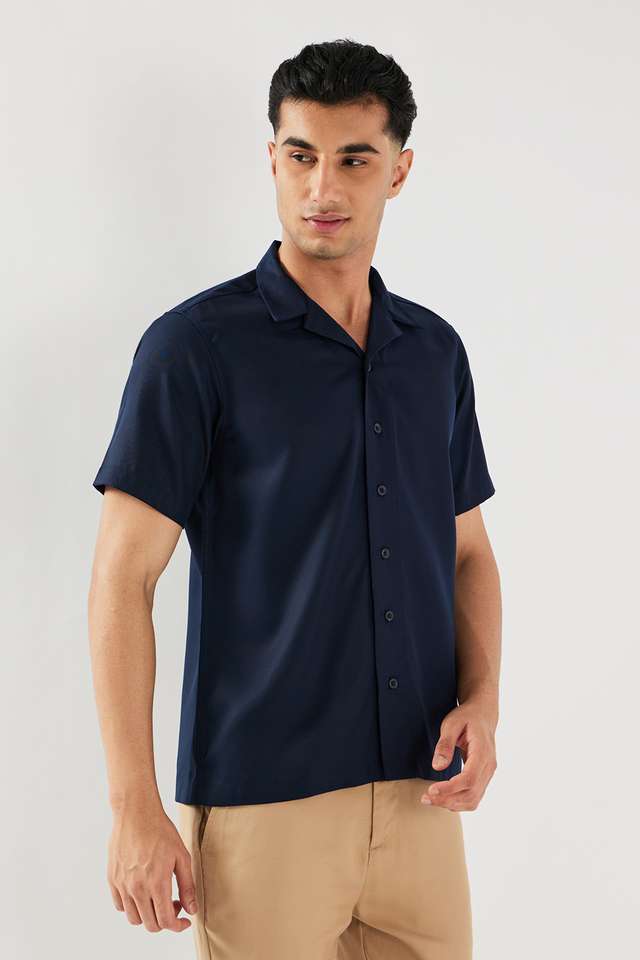 Solid-Lyocell-Slim-Fit-Men-s-Casual-Wear-Shirt