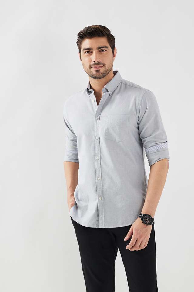 Solid-Cotton-Slim-Fit-Men-s-Casual-Wear-Shirt