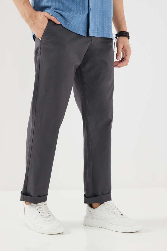 Solid-Cotton-Blend-Slim-Fit-Men-s-Casual-Wear-Chinos