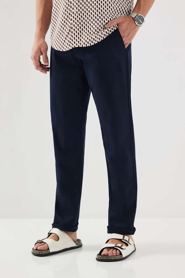 Solid-Cotton-Blend-Slim-Fit-Men-s-Casual-Wear-Chinos