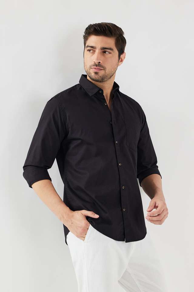 Solid-Cotton-Slim-Fit-Men-s-Casual-Wear-Shirt