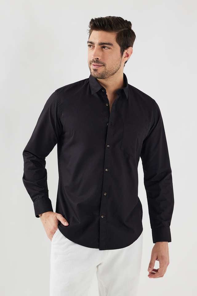 Solid-Cotton-Slim-Fit-Men-s-Casual-Wear-Shirt