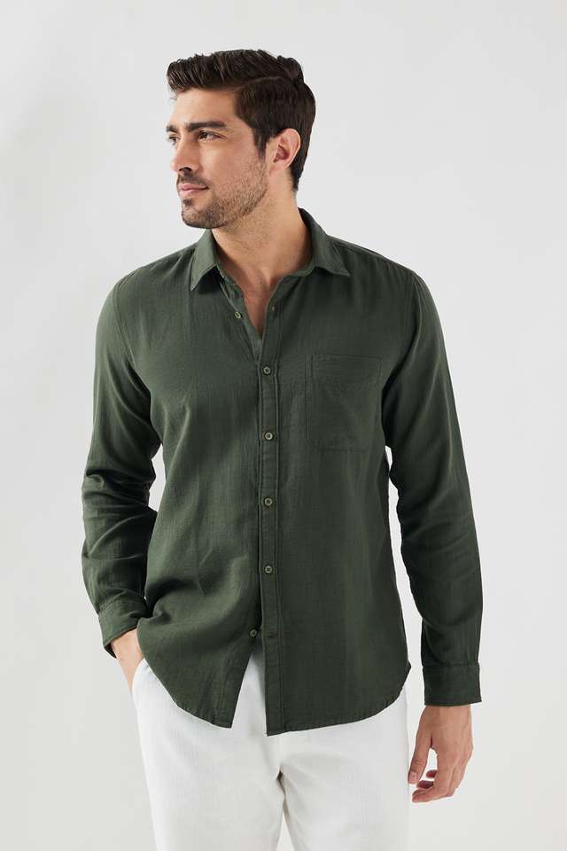 Solid-Cotton-Slim-Fit-Men-s-Casual-Wear-Shirt
