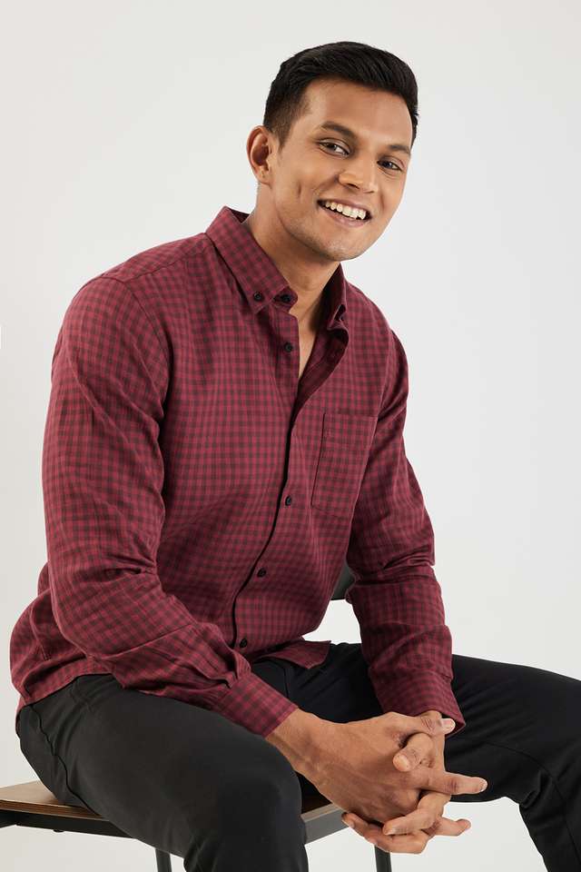 Checks-Cotton-Slim-Fit-Men-s-Casual-Wear-Shirt