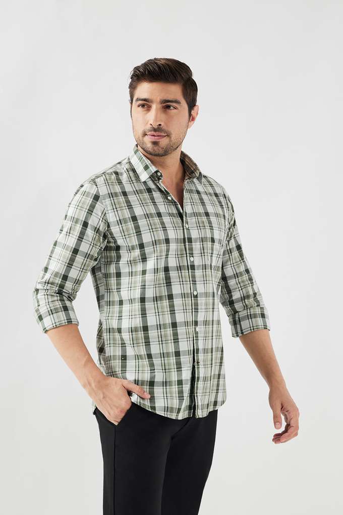Checks-Cotton-Slim-Fit-Men-s-Casual-Wear-Shirt