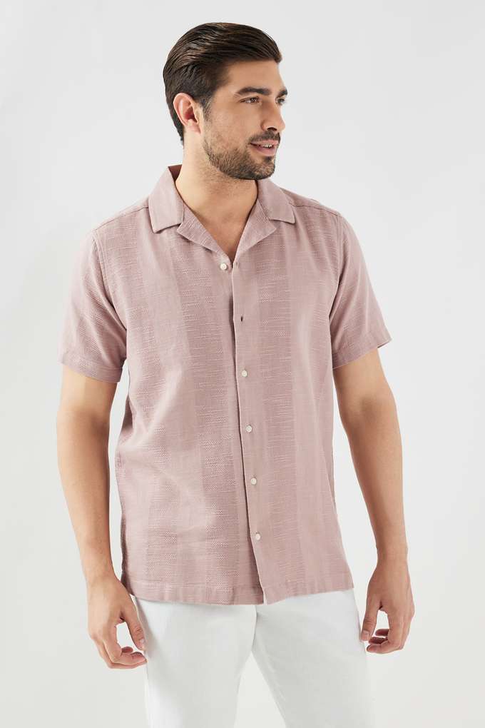 Textured-Cotton-Slim-Fit-Men-s-Casual-Wear-Shirt