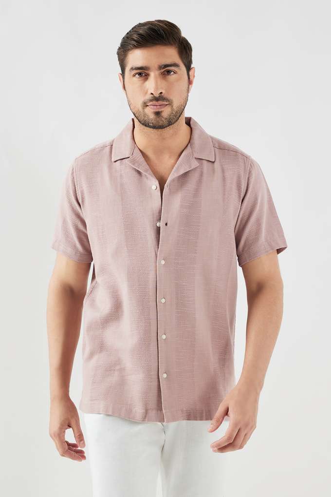 Textured-Cotton-Slim-Fit-Men-s-Casual-Wear-Shirt