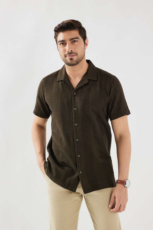 Textured-Cotton-Slim-Fit-Men-s-Casual-Wear-Shirt