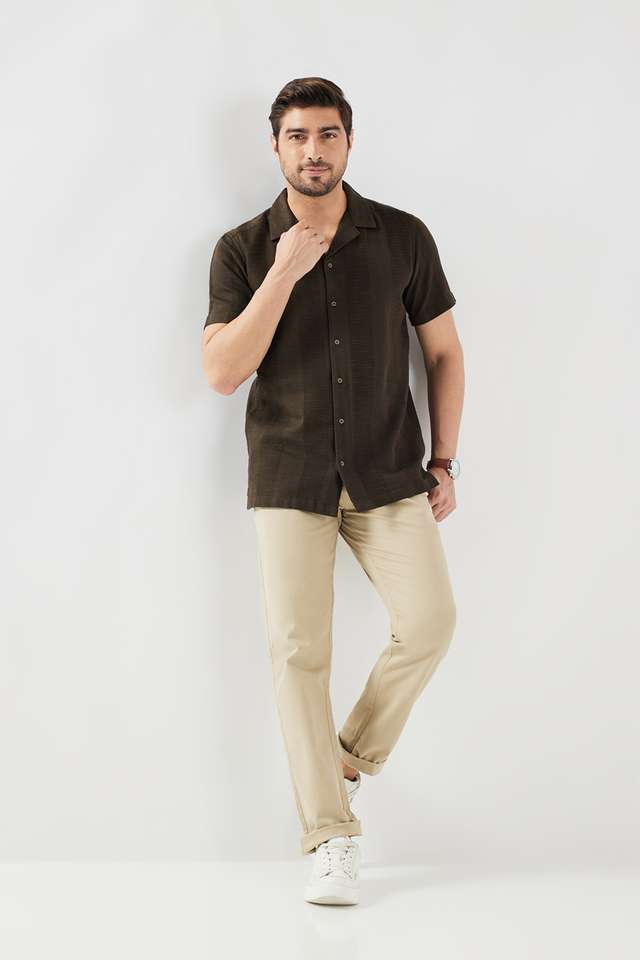 Textured-Cotton-Slim-Fit-Men-s-Casual-Wear-Shirt