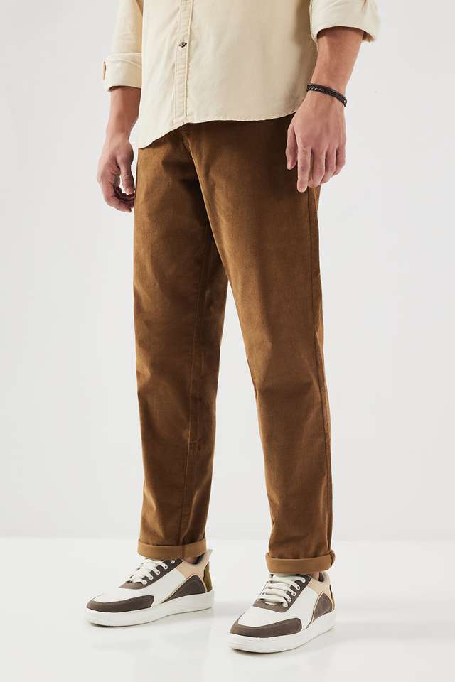 Solid-Cotton-Blend-Slim-Fit-Men-s-Casual-Wear-Trousers