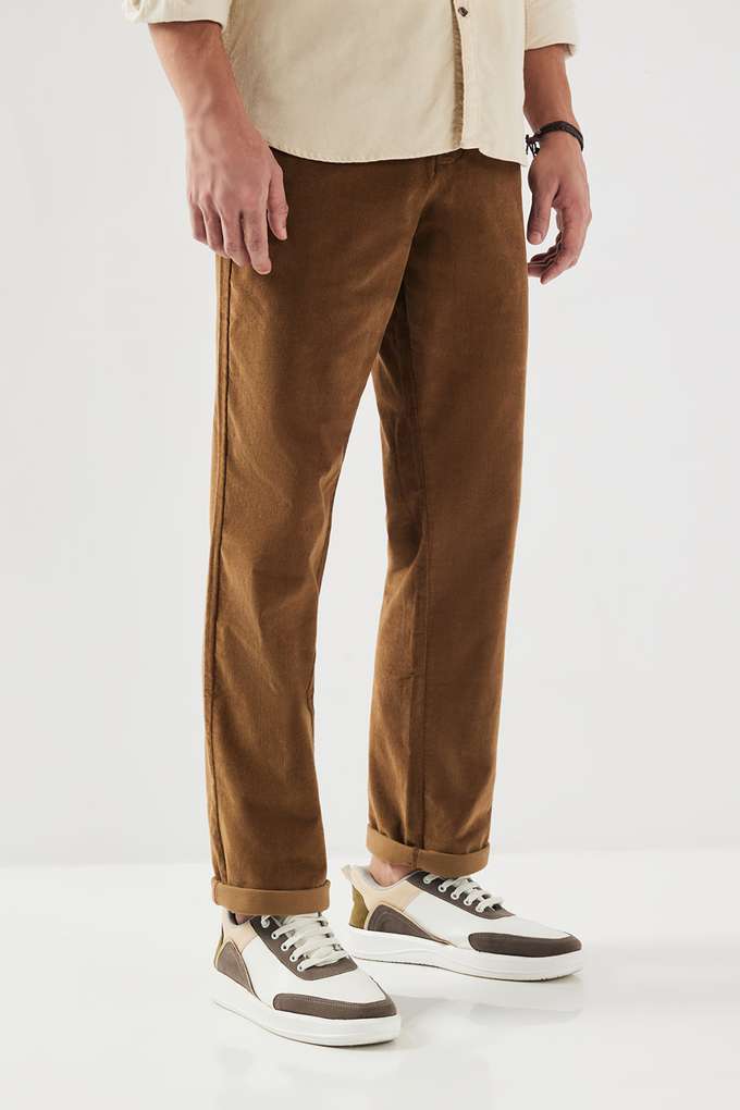 Solid-Cotton-Blend-Slim-Fit-Men-s-Casual-Wear-Trousers
